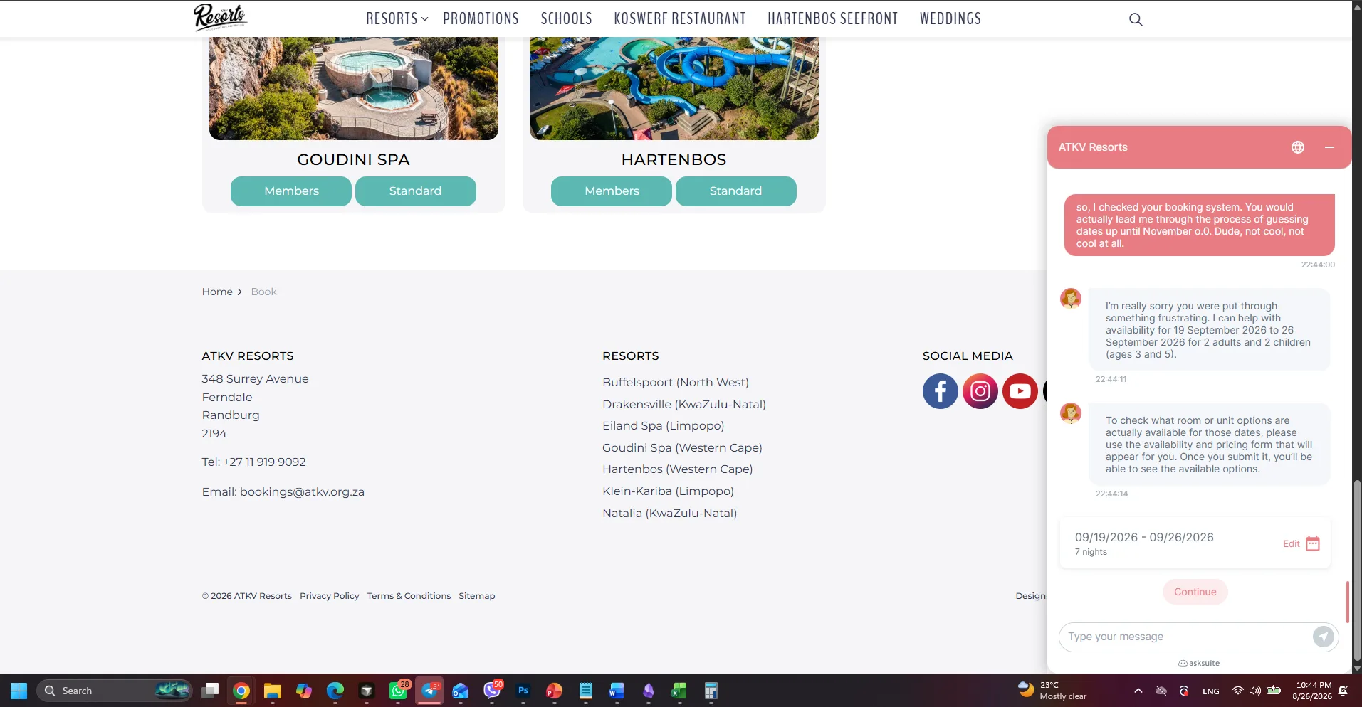 AskSuite cannot find alternative available dates