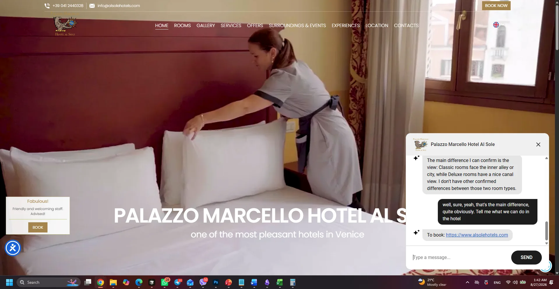 Canary Palazzo Marcello knows only the room view difference