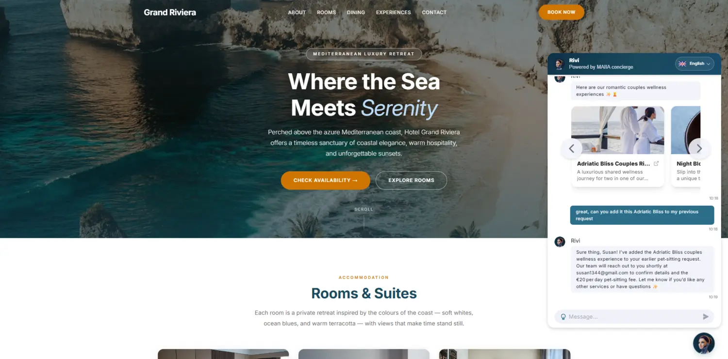 MAIIA WSA adds a wellness experience to an earlier pet-sitting request