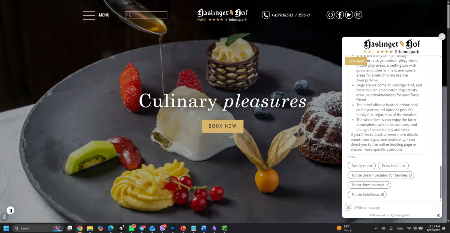 DialogShift displays visual website navigation cards