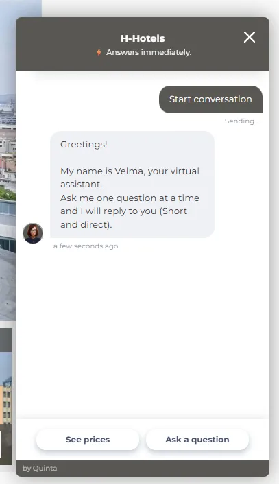 Quinta Velma tells the guest to ask one question at a time